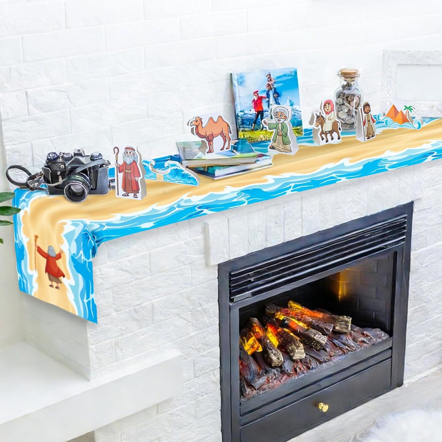 Passover Table Centerpiece Runner Jewish Pesach Decorations Moses The Red Sea Tabletop Signs Decor for Seder Festival Home Party Supplies
