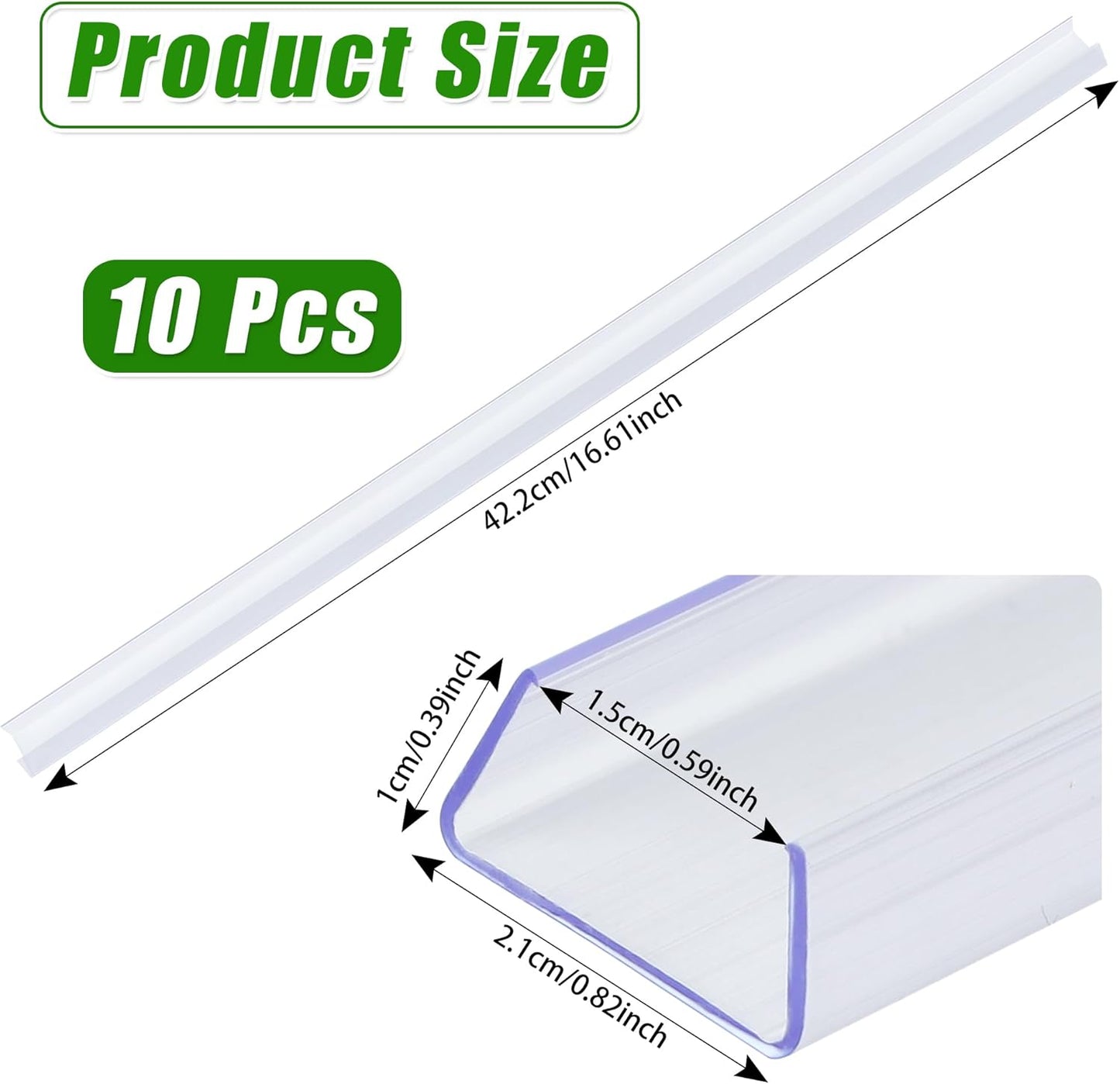 10 Pieces Plastic Edge Guard Protectors Slip on Cabinets Drawer Doors and Stool Chairs Edges Protector not Easily Damaged Broken,Transparent