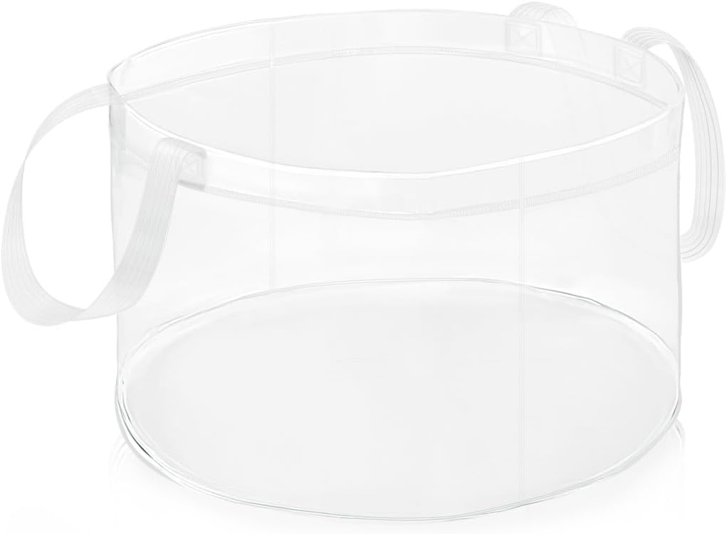 12L Collapsible Water Storage Bucket, Multi-Purpose Portable Folding Wash Basin, PVC Laundry Bag with Handle for Camping, Hiking, Washing Clothes, Vegetables, and Drinks(Transparent)
