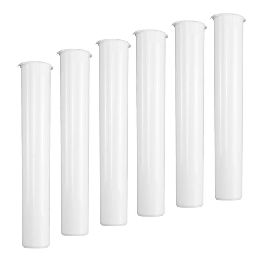 116mm 6pcs Waterproof Cigarette Storage Tubes Squeeze Bottles with Caps Airtight Sealing Plastic Container Protect Pre-Roll Cigarettes Cigarillos (White)