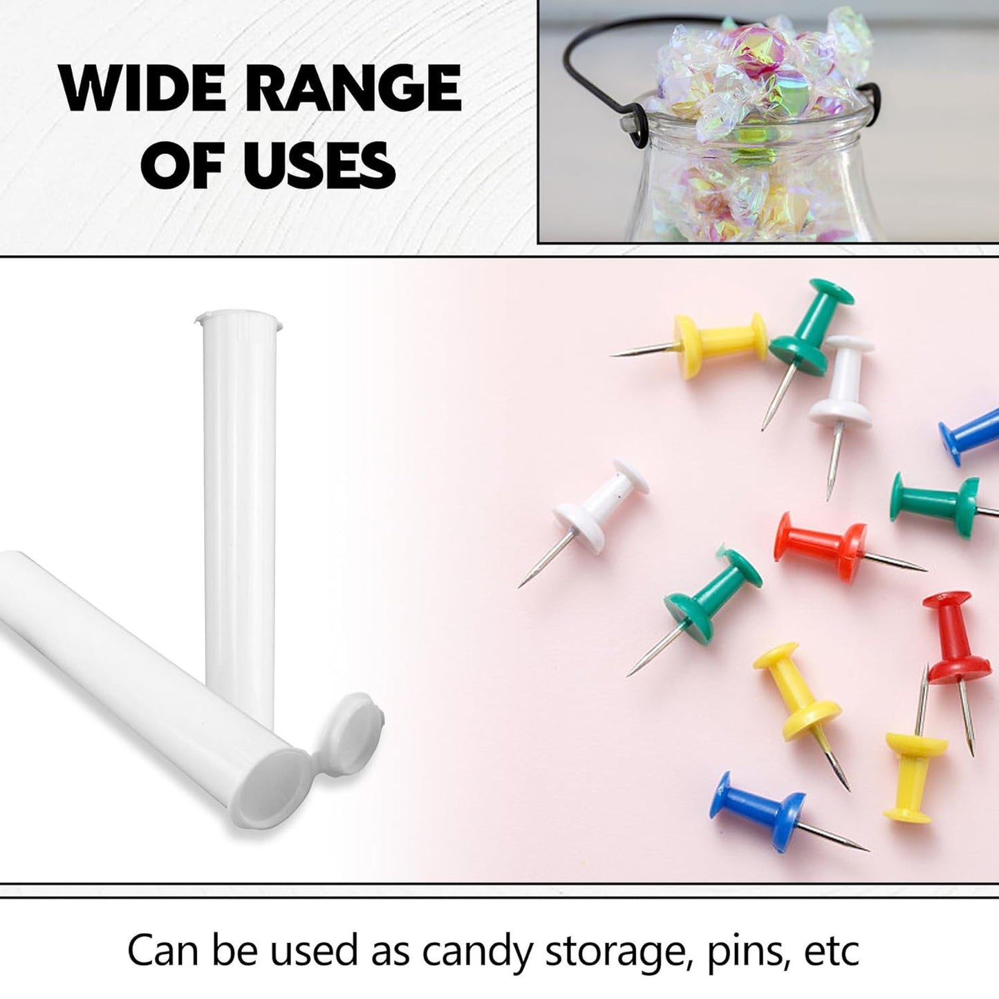 116mm 6pcs Waterproof Cigarette Storage Tubes Squeeze Bottles with Caps Airtight Sealing Plastic Container Protect Pre-Roll Cigarettes Cigarillos (White)