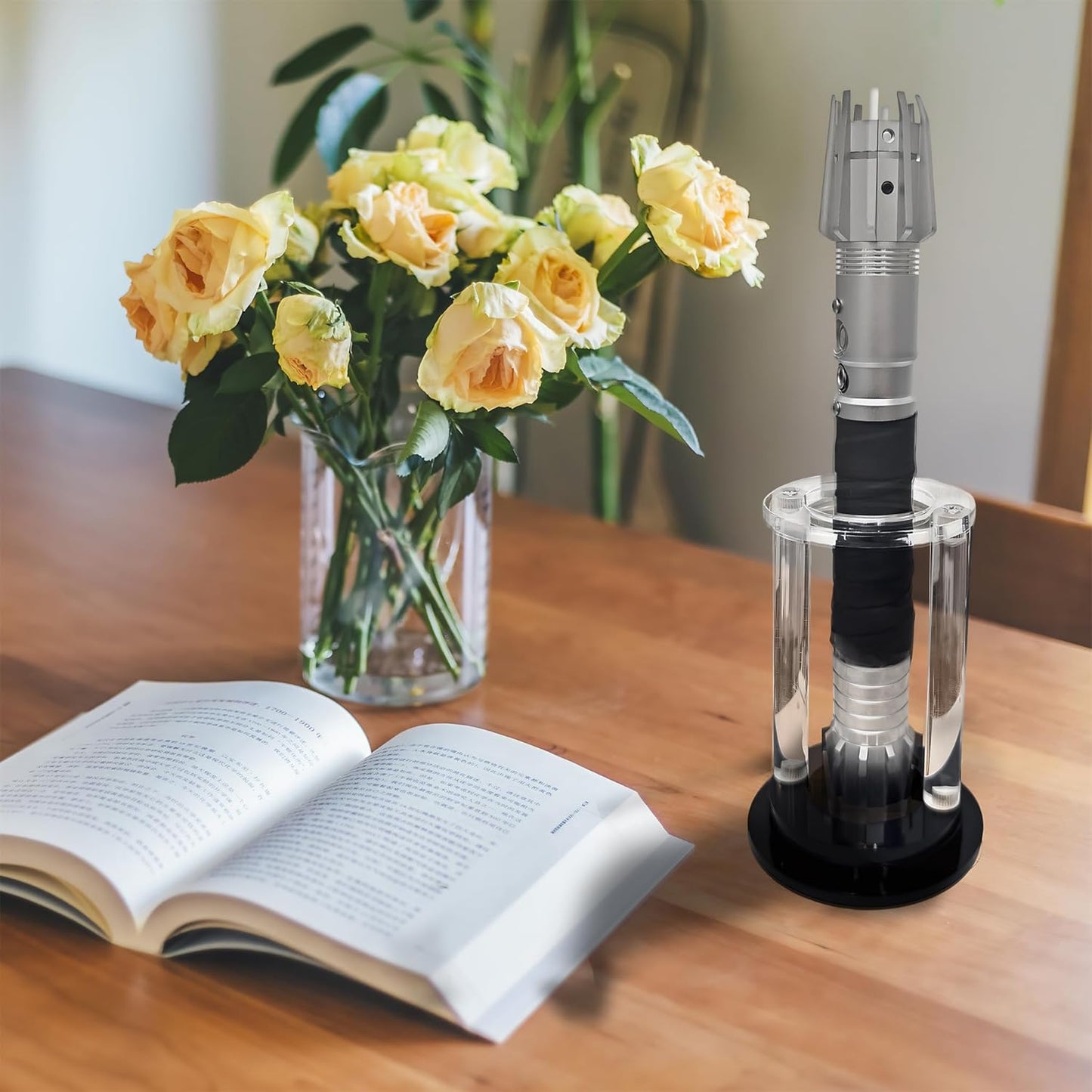 Lightsaber hilt stand, desktop display acrylic lightsaber stand,Suitable for lightsabers with a diameter of less than 2 inches