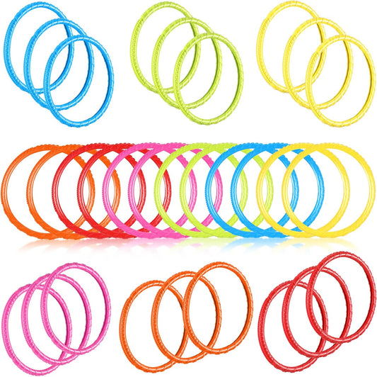 30 Pcs Diving Rings Rainbow Pool Bulk for Kids Swimming Toy Easy to Find & Grab Suitable Adults, 6 Colors