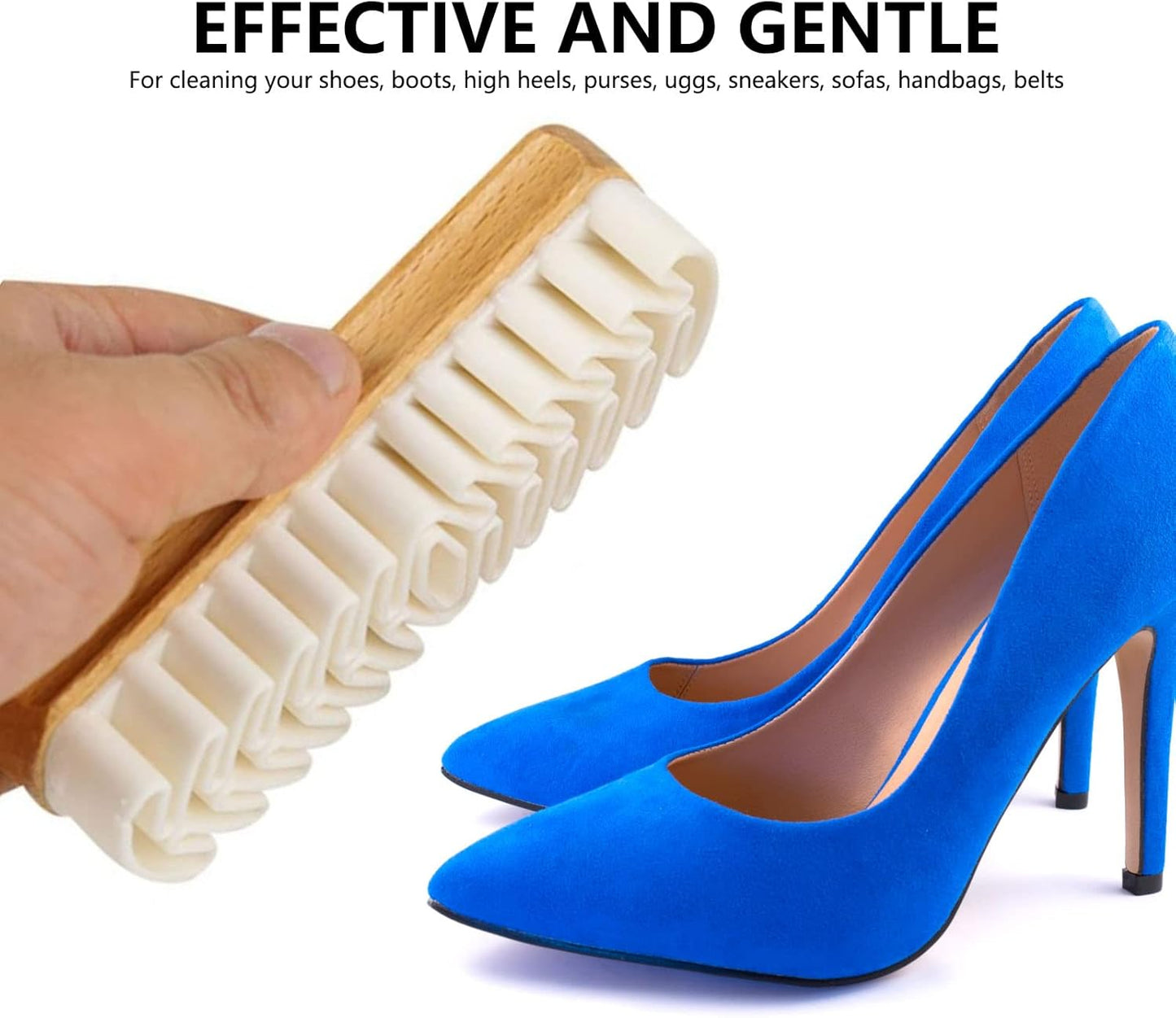 Suede Brush, Snow Boots 2 Pcs Brushes Shoes Cleaner Crepe Matte Scrubber for Dress and Boot Care