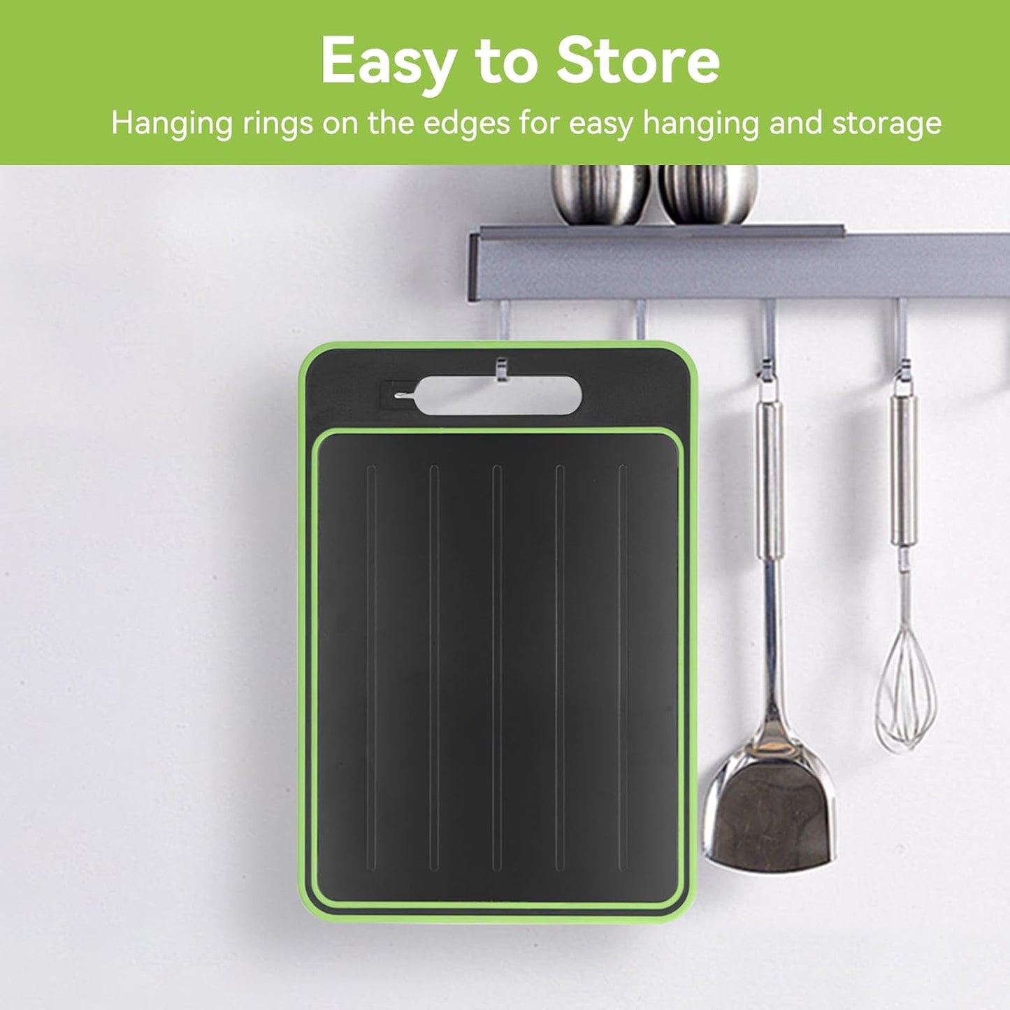 2 in 1 Defrosting Tray, Defrost Cutting Board with Knife Sharpener, Thawing Tray for Frozen Meat, Double Sided Sharpener