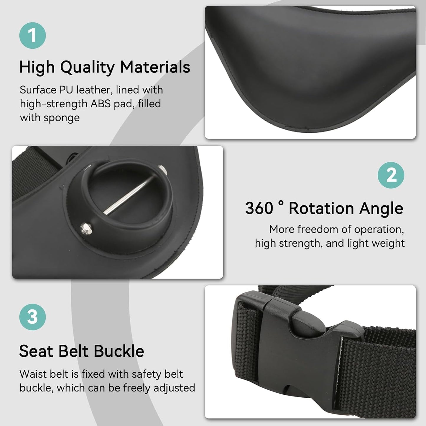 Fishing Belt Rod Holder, Stand up Fish Fighting Holder Adjustable 360 Degree for Accessories