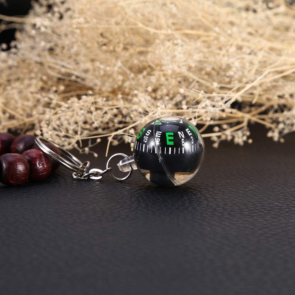 Ball Compass Keychain, 28mm Liquid Filled Portable Hiking Key Rings Mini Survival Navigation Equipment for Camping Travel