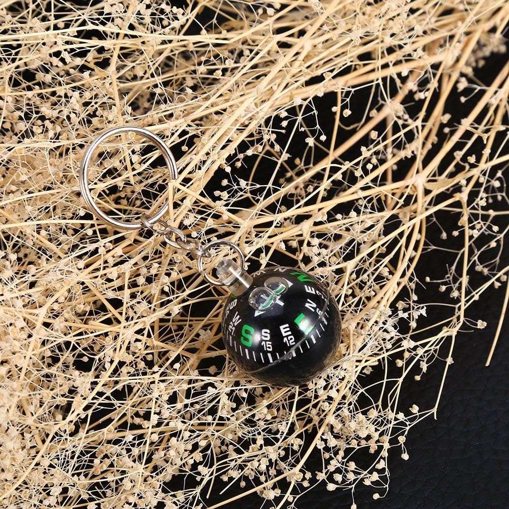Ball Compass Keychain, 28mm Liquid Filled Portable Hiking Key Rings Mini Survival Navigation Equipment for Camping Travel