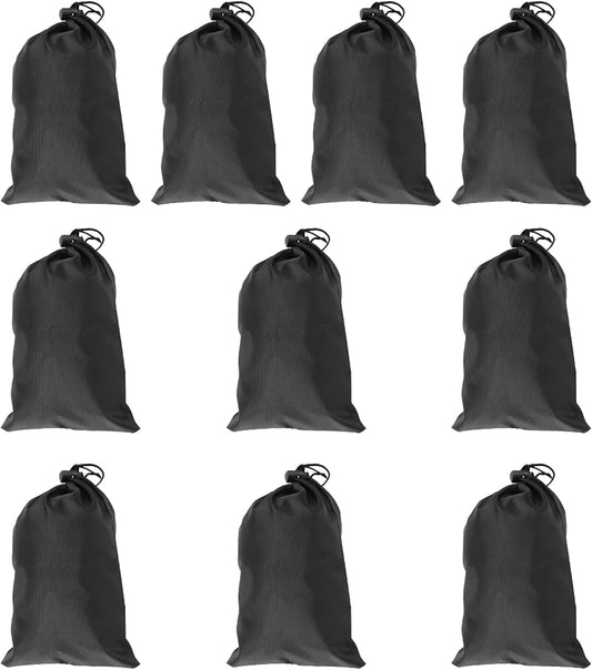 Black Drawstring Bags, 10 PCS Portable Bag Carry Ditty Pouch with Toggle Small Storage for Sports Travel