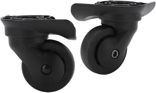 1 Pair Luggage Suitcase Wheels, Universal Replacement Wheels for Mute Swivel Casters Black
