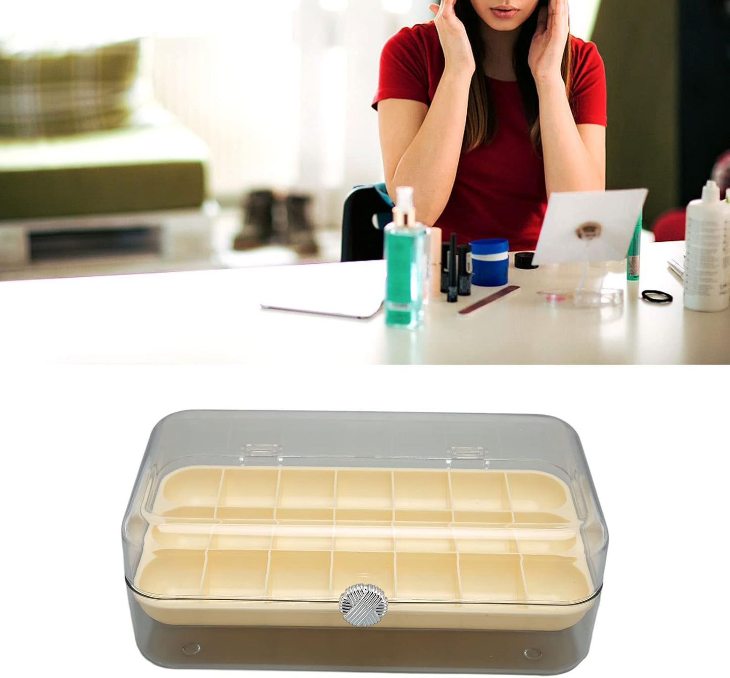 Jewelry Box, Large Storage Case Clear Organizer Earring Display Bracelet Holder for Girls Women(Clear)