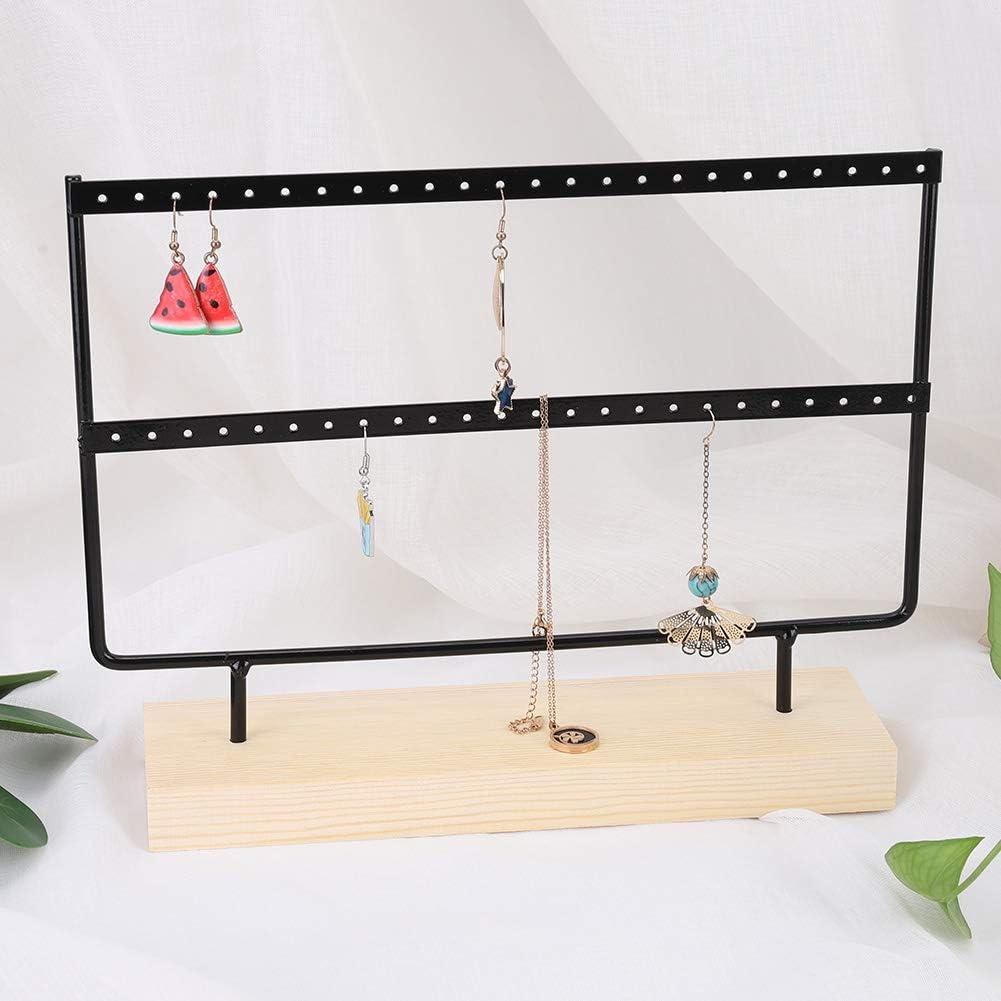 Earring Holder Organizer, Jewelry Stand Necklace and Earrings Display Accessory Storage Organizer Stud Organizer(Black)