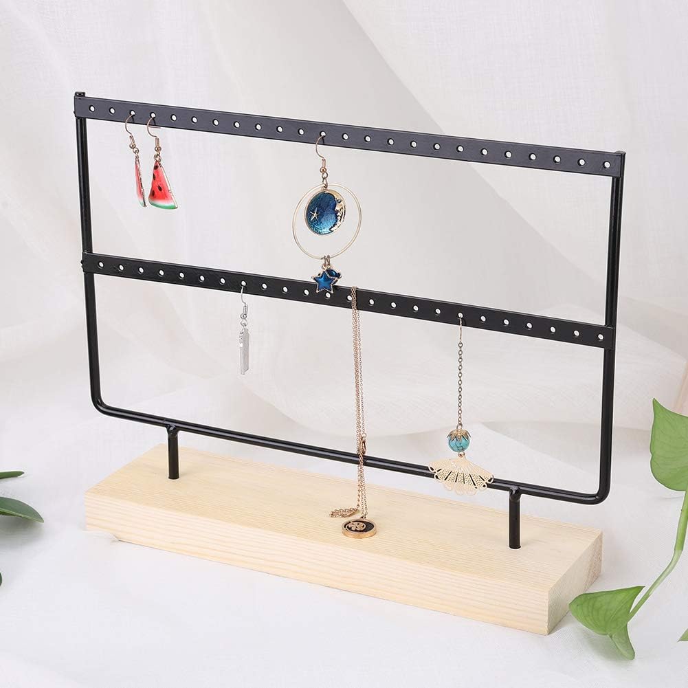 Earring Holder Organizer, Jewelry Stand Necklace and Earrings Display Accessory Storage Organizer Stud Organizer(Black)