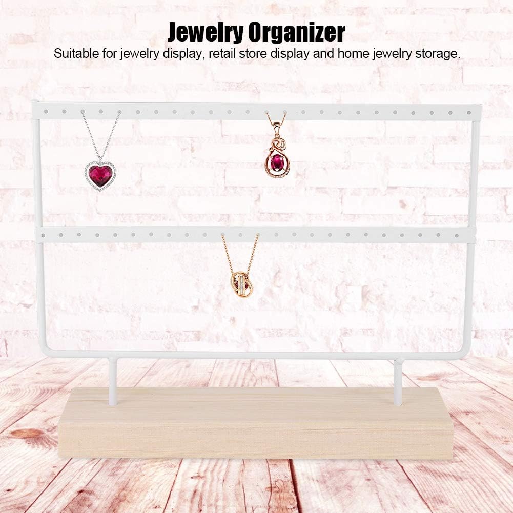 Earring Holder Organizer, Jewelry Stand Necklace and Earrings Display Accessory Storage Organizer Stud Organizer(White)