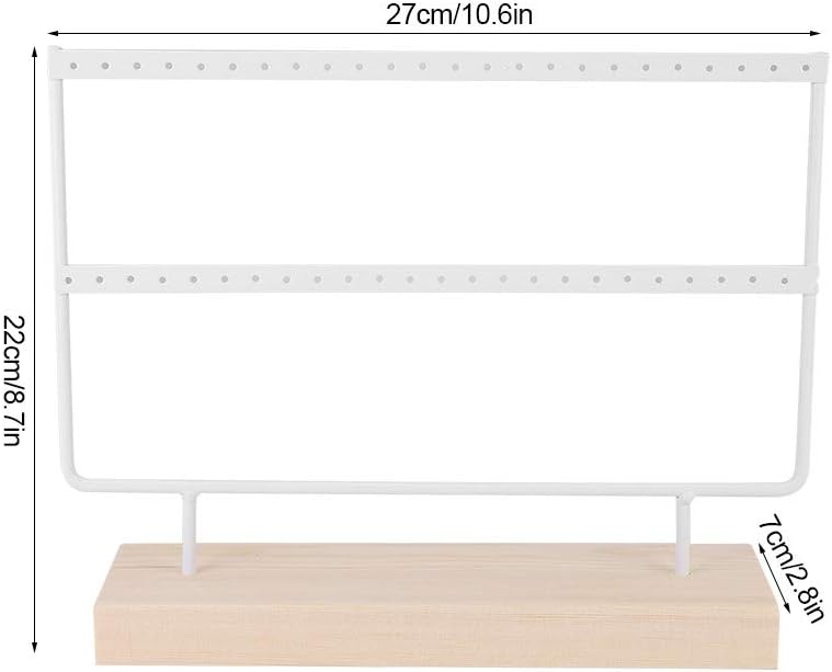 Earring Holder Organizer, Jewelry Stand Necklace and Earrings Display Accessory Storage Organizer Stud Organizer(White)