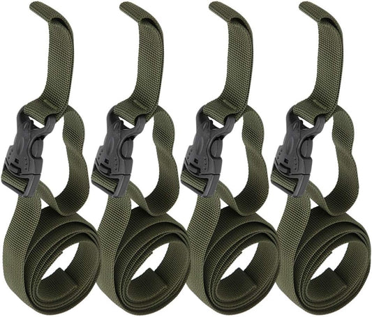 4PCS Backpack Straps, Straps with Buckles Hip Belt Replacement Double Safety Buckle Baggage Packing Suitcase Fixed Rope for Outdoor