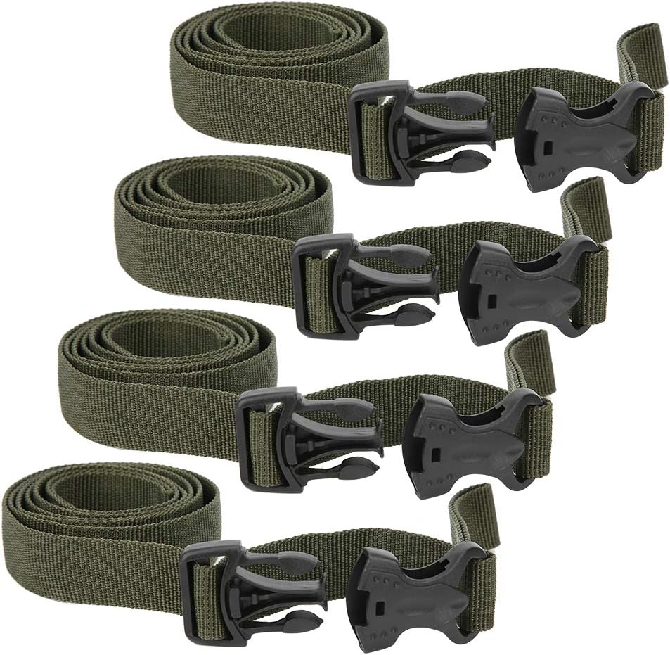 4PCS Backpack Straps, Straps with Buckles Hip Belt Replacement Double Safety Buckle Baggage Packing Suitcase Fixed Rope for Outdoor