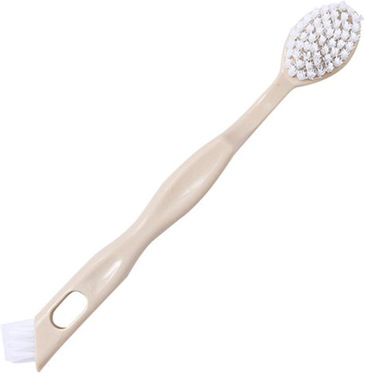 Sneaker Cleaner Brush, Multi Functional Shoe Brush Double Sided Washing Plastic Scrub for Stains (beige)