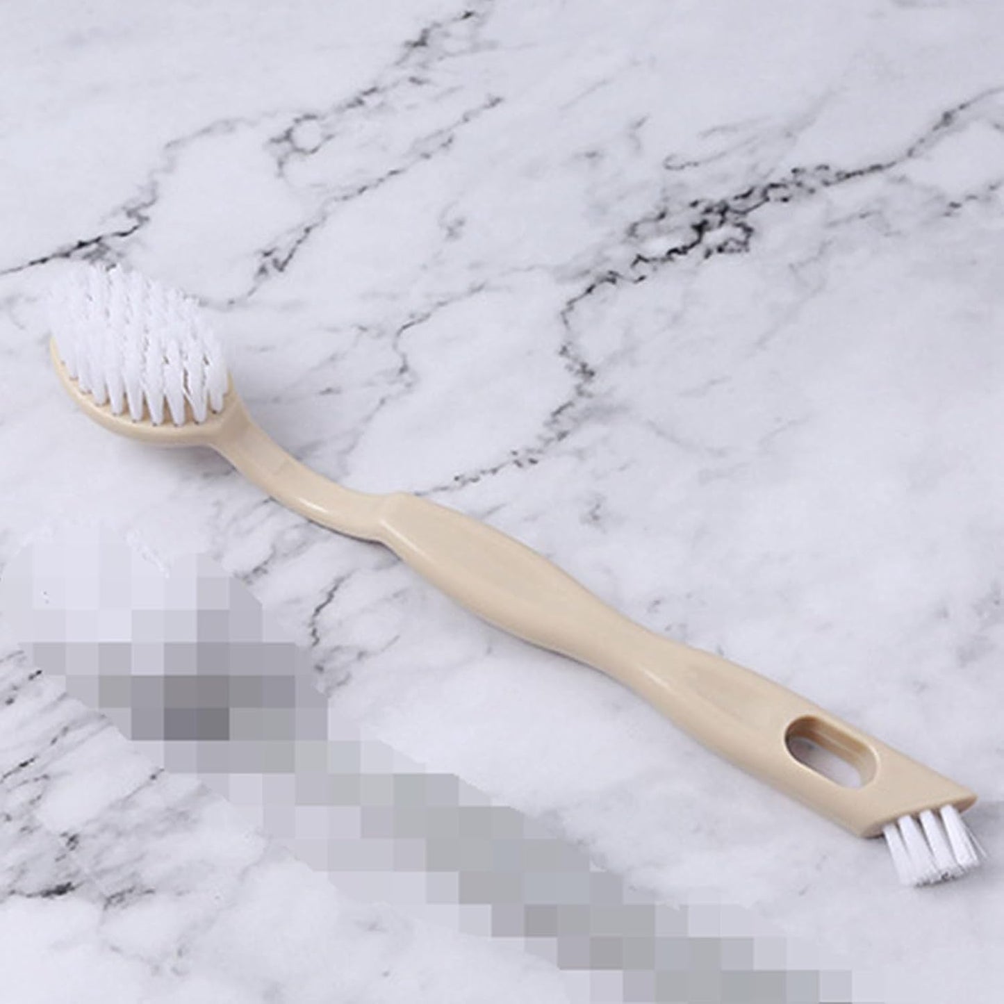 Sneaker Cleaner Brush, Multi Functional Shoe Brush Double Sided Washing Plastic Scrub for Stains (beige)