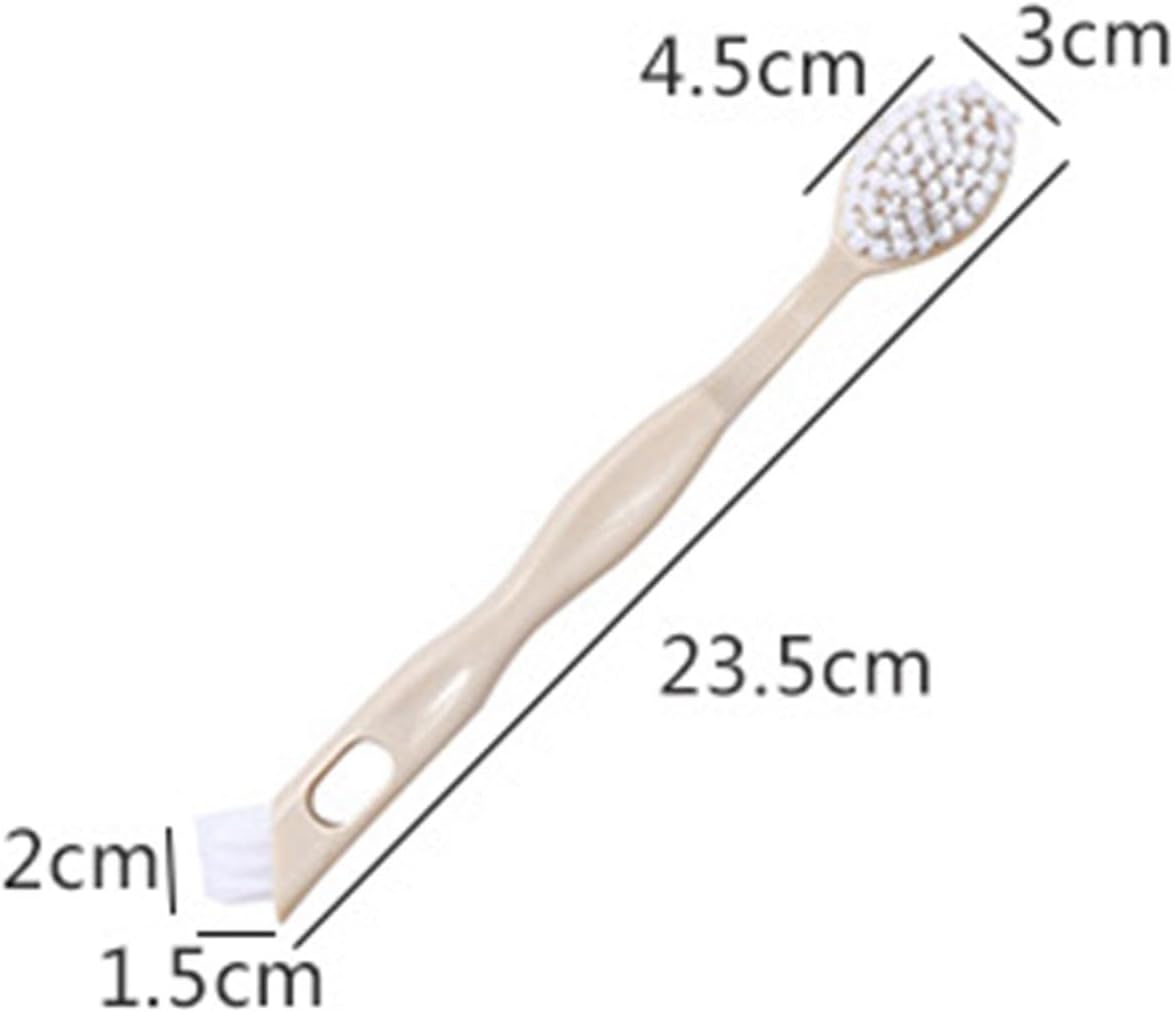 Sneaker Cleaner Brush, Multi Functional Shoe Brush Double Sided Washing Plastic Scrub for Stains (beige)