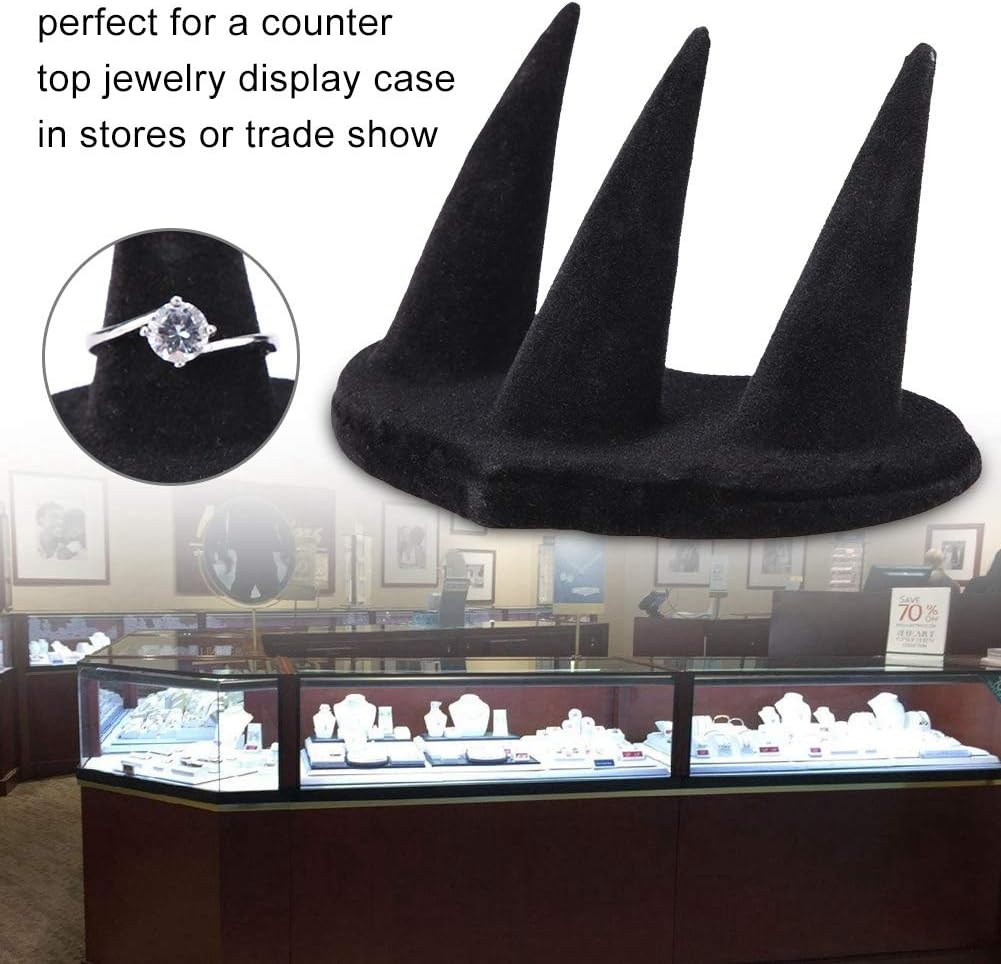 Finger Ring Stand, Black Velvet Display Stand