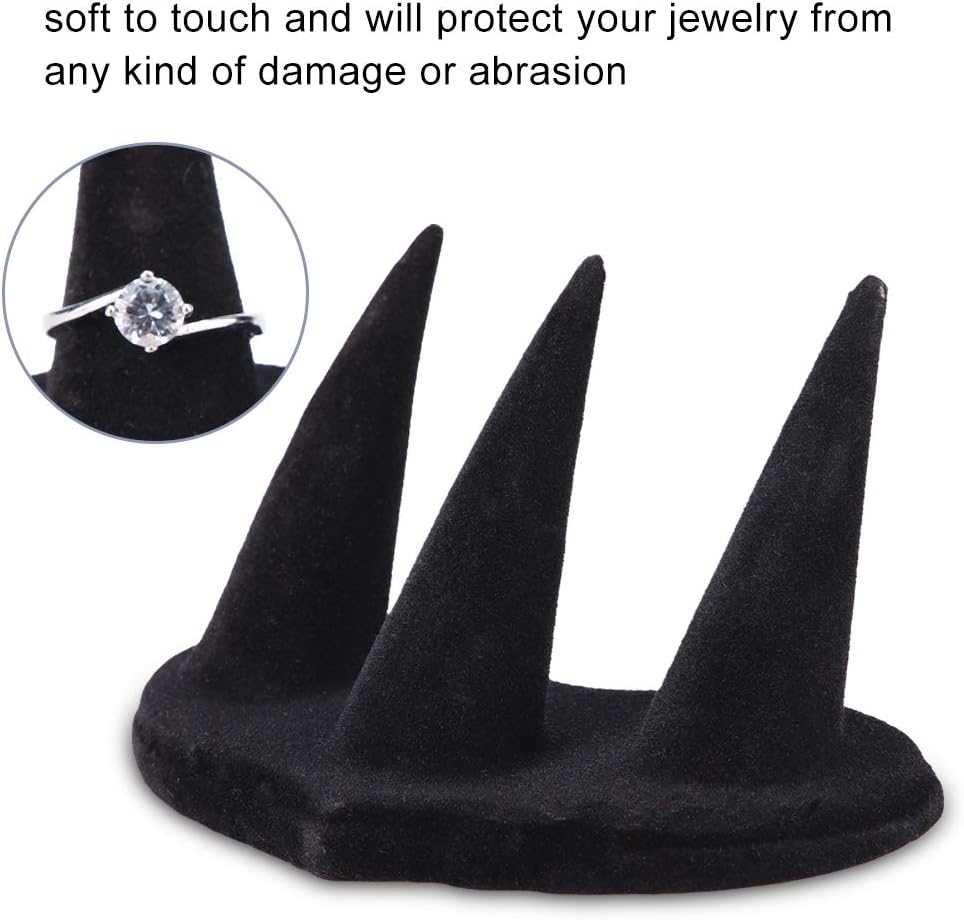 Finger Ring Stand, Black Velvet Display Stand