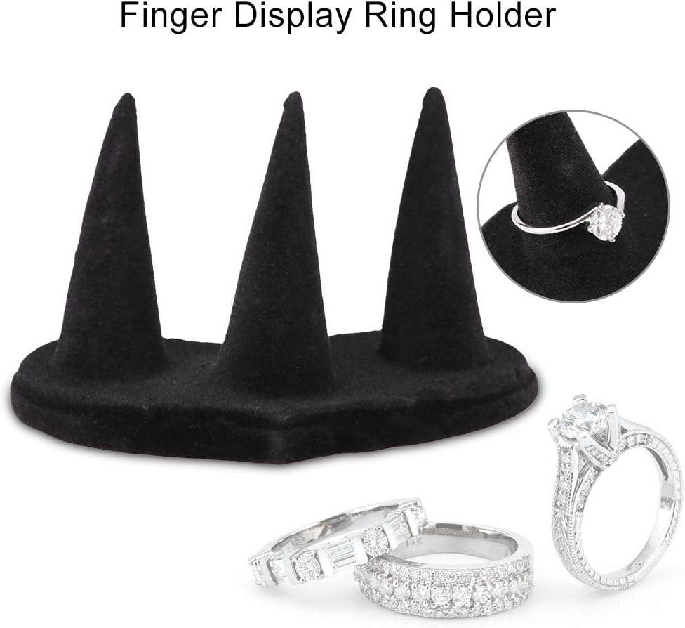 Finger Ring Stand, Black Velvet Display Stand