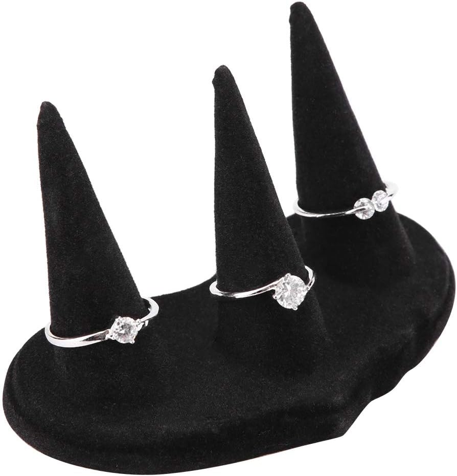 Finger Ring Stand, Black Velvet Display Stand