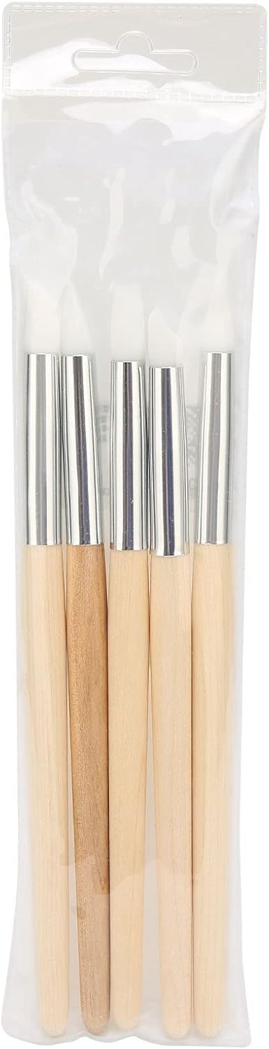Watch Brush Set, 5Pcs Wristwatch Movement Small Part Cleaning Tool Set Wood Handle Soft Brushes for Watchmakers
