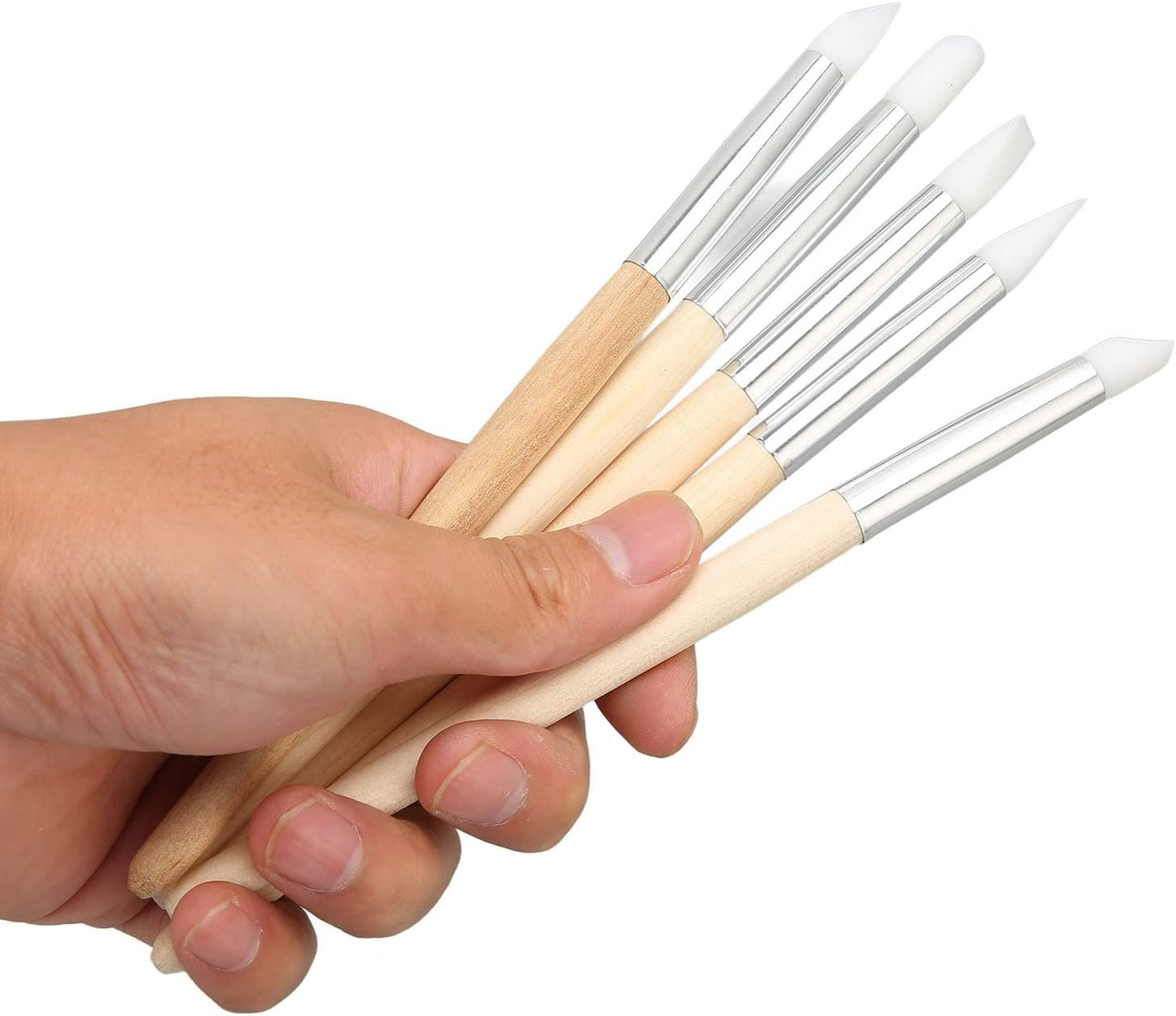 Watch Brush Set, 5Pcs Wristwatch Movement Small Part Cleaning Tool Set Wood Handle Soft Brushes for Watchmakers