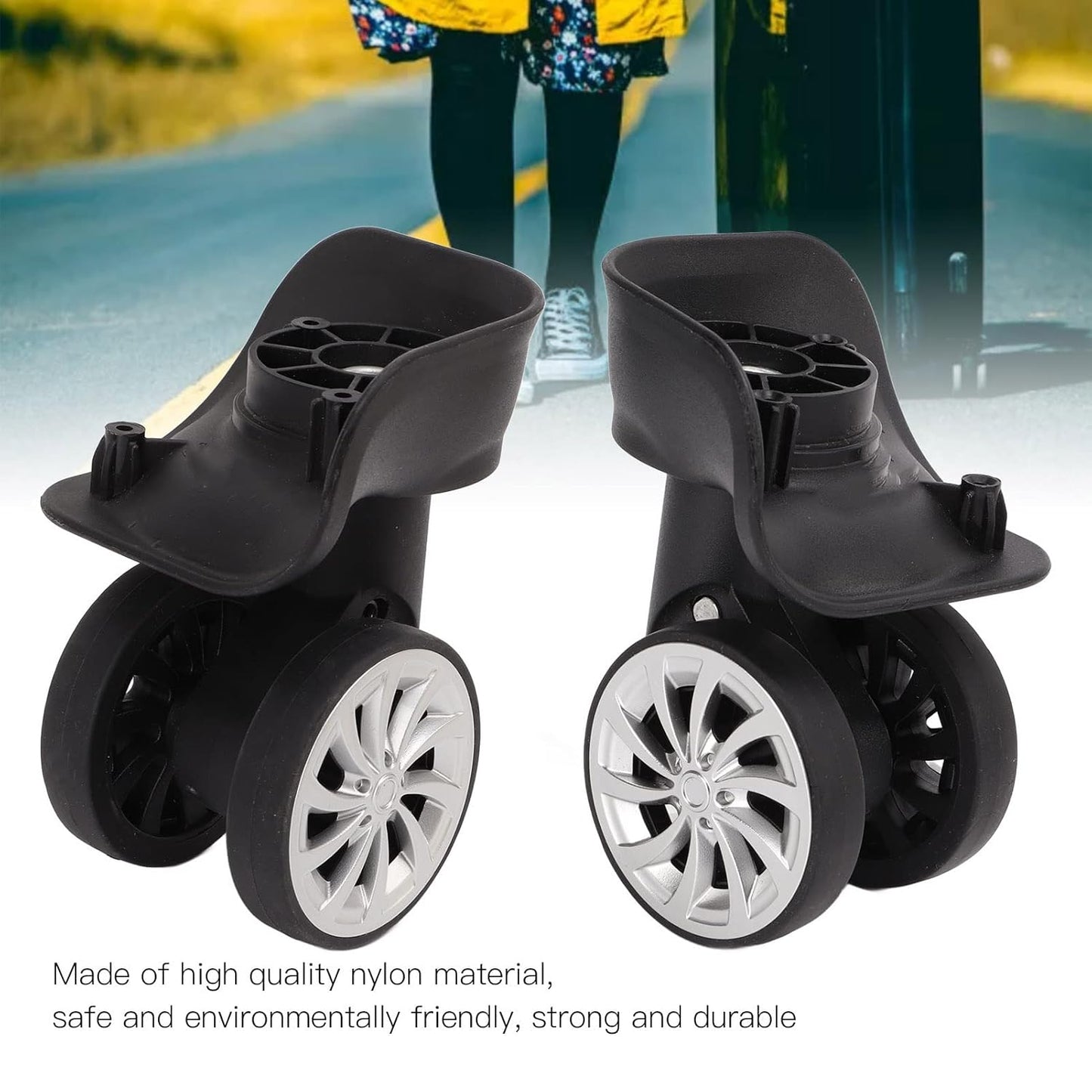 Heavy Duty Plate Casters, 2 Inch Caster Wheels Luggage Replacement Suitcase Repair Wheel for Trolley Case