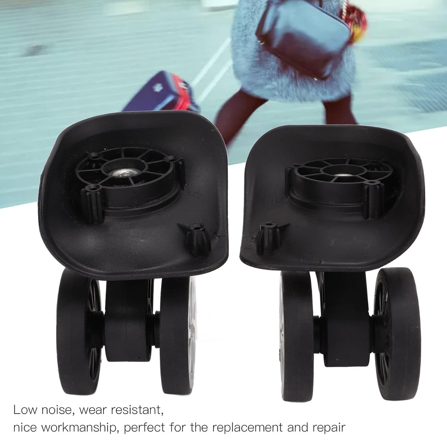 Heavy Duty Plate Casters, 2 Inch Caster Wheels Luggage Replacement Suitcase Repair Wheel for Trolley Case