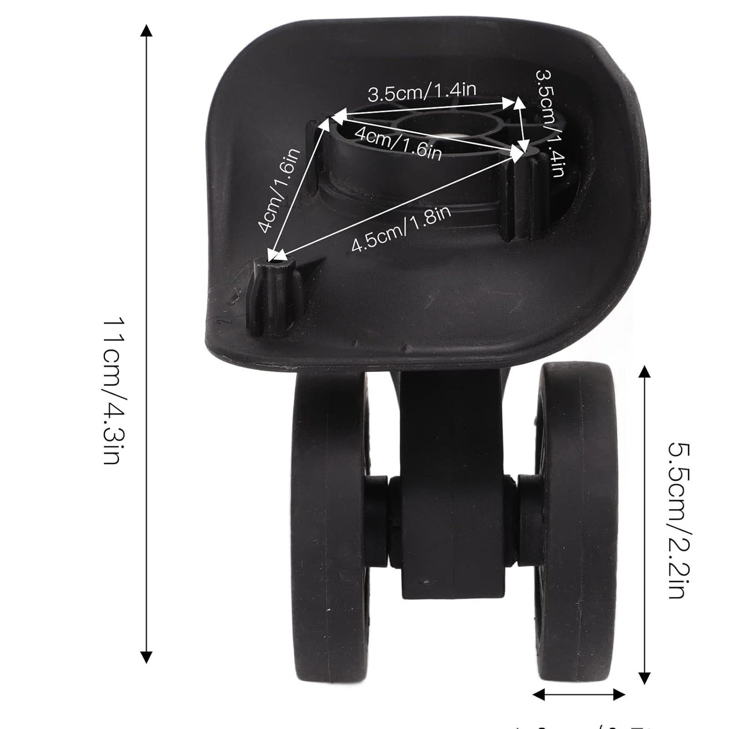 Heavy Duty Plate Casters, 2 Inch Caster Wheels Luggage Replacement Suitcase Repair Wheel for Trolley Case