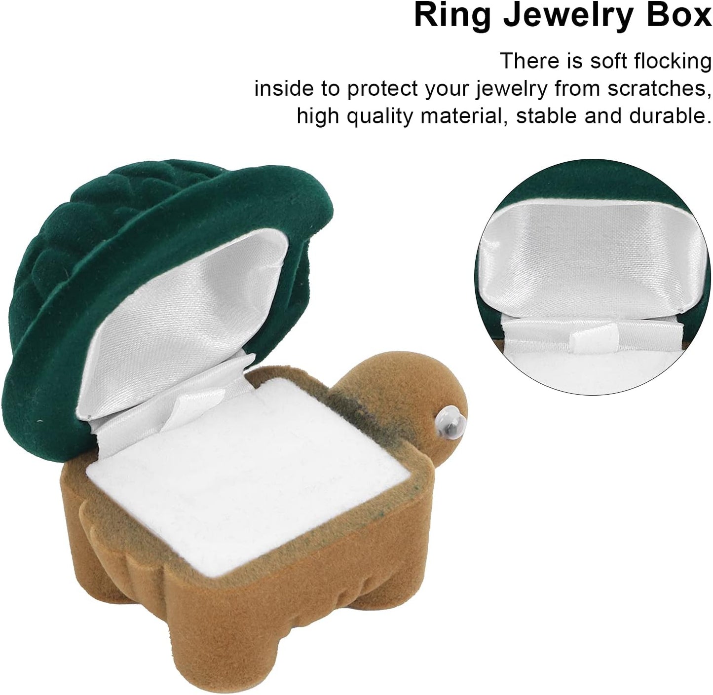Portable Jewelry Box Organizer, Cute Cartoon Animal Wedding Ring Small Protector Case Soft Storage for Women
