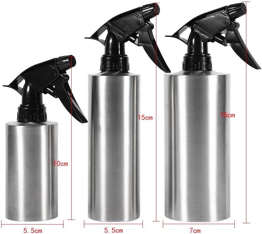 Stainless Steel Spray Bottle,Fine Mist Sprayer Empty Refillable Container for Kitchen Bathroom or Plants Water Sprayer(350ML) multi