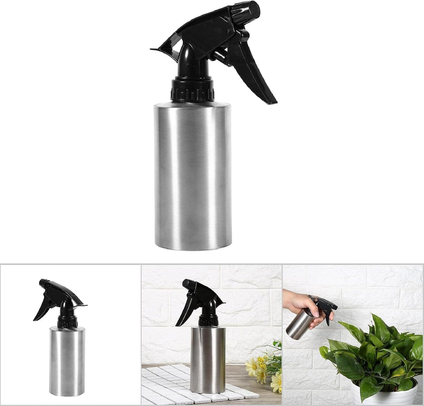Stainless Steel Spray Bottle,Fine Mist Sprayer Empty Refillable Container for Kitchen Bathroom or Plants Water Sprayer(350ML) multi