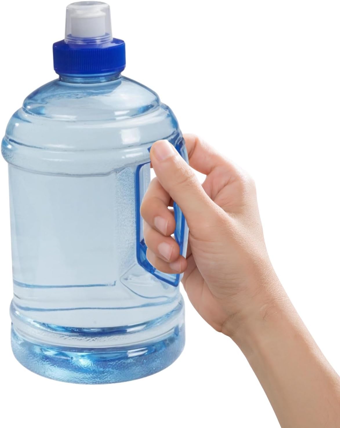 Large Water Bottle, 1l Jug with Handle Clear Sport Bottle Reusable Plastic Leak Proof for Fitness Outdoor Sports Camping, 7.5x3.9 In