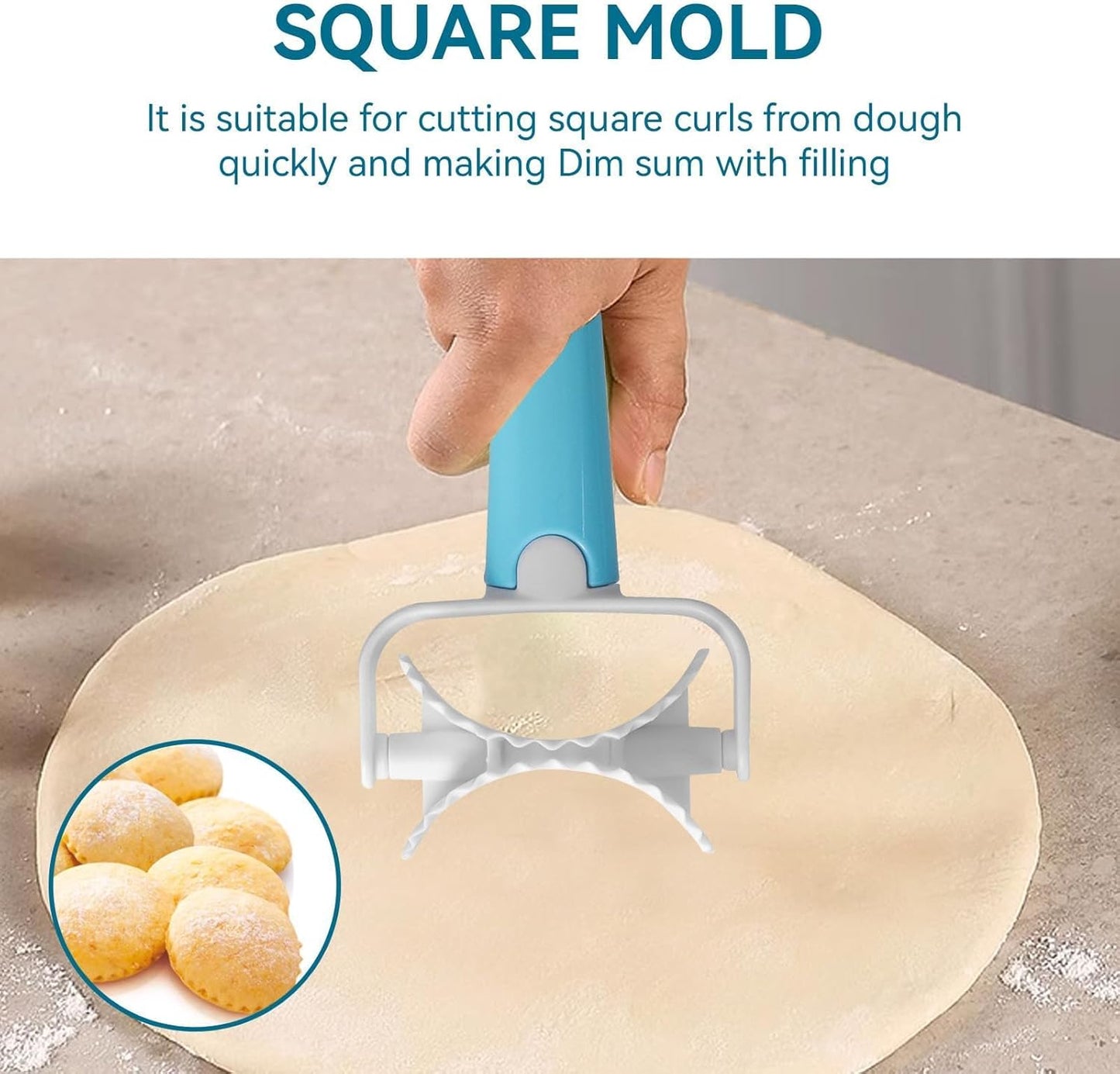 3PCS Pastry Rolling Cutter, Cookie Cutter Plastic Dough Blade Roller Round Fondant Slicer Baking Accessory for Cake Cookies Biscuits