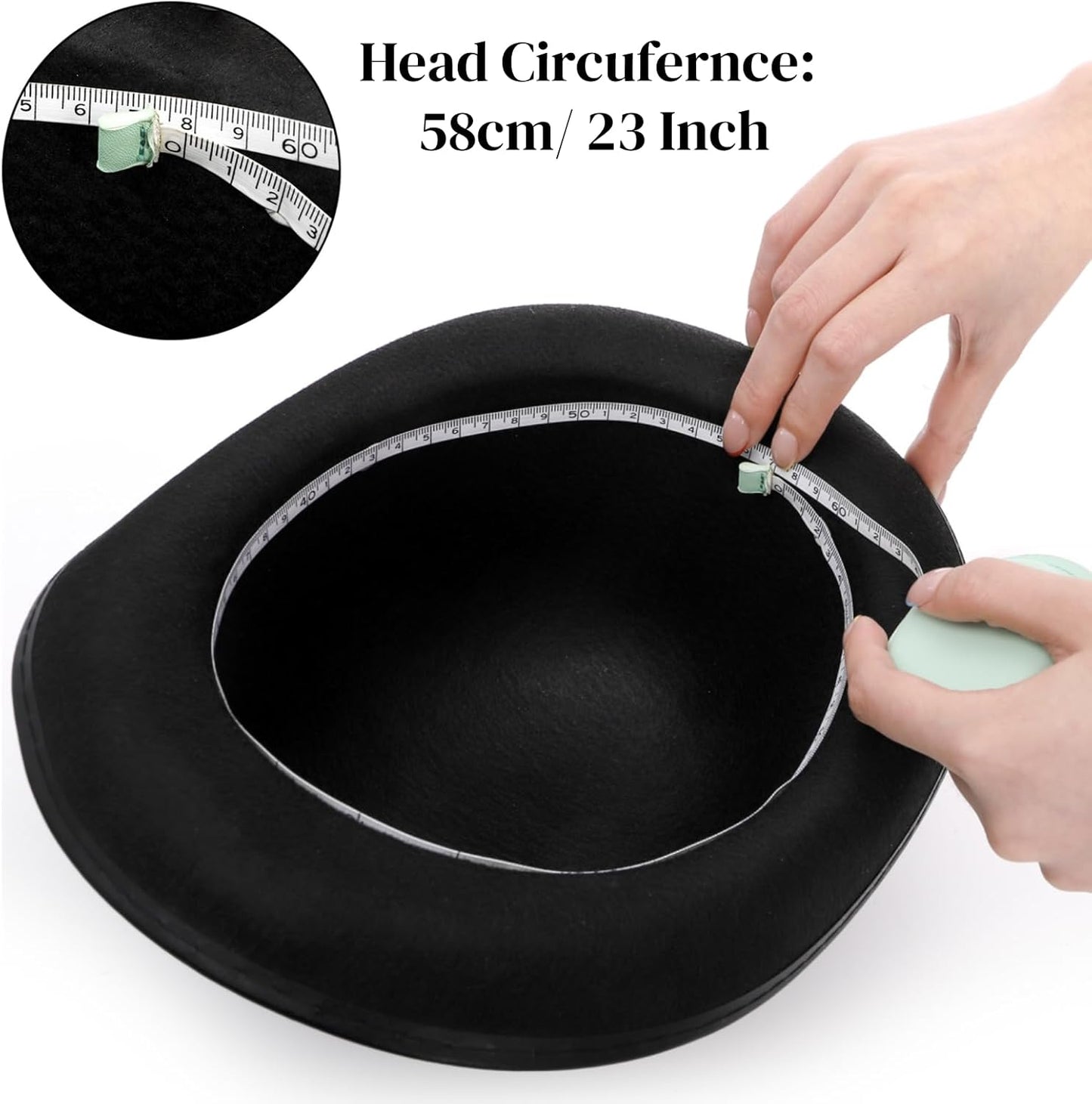 3 Pack Bowler Hat, 23" C Black Derby Felt Bolivian Costume Hat Accessories, Victorian Dress Up for Men and Women, Adults
