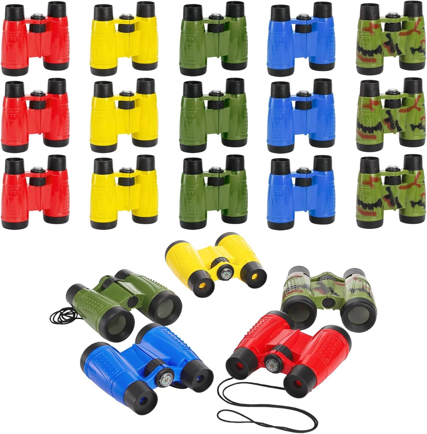 20 Pack Binoculars Toy for Kids, Kids with Compass and Neck String, Nature Exploration Toys, Party Favors Learning Gifts Sightseeing, Camping Adventure, Birdwatching