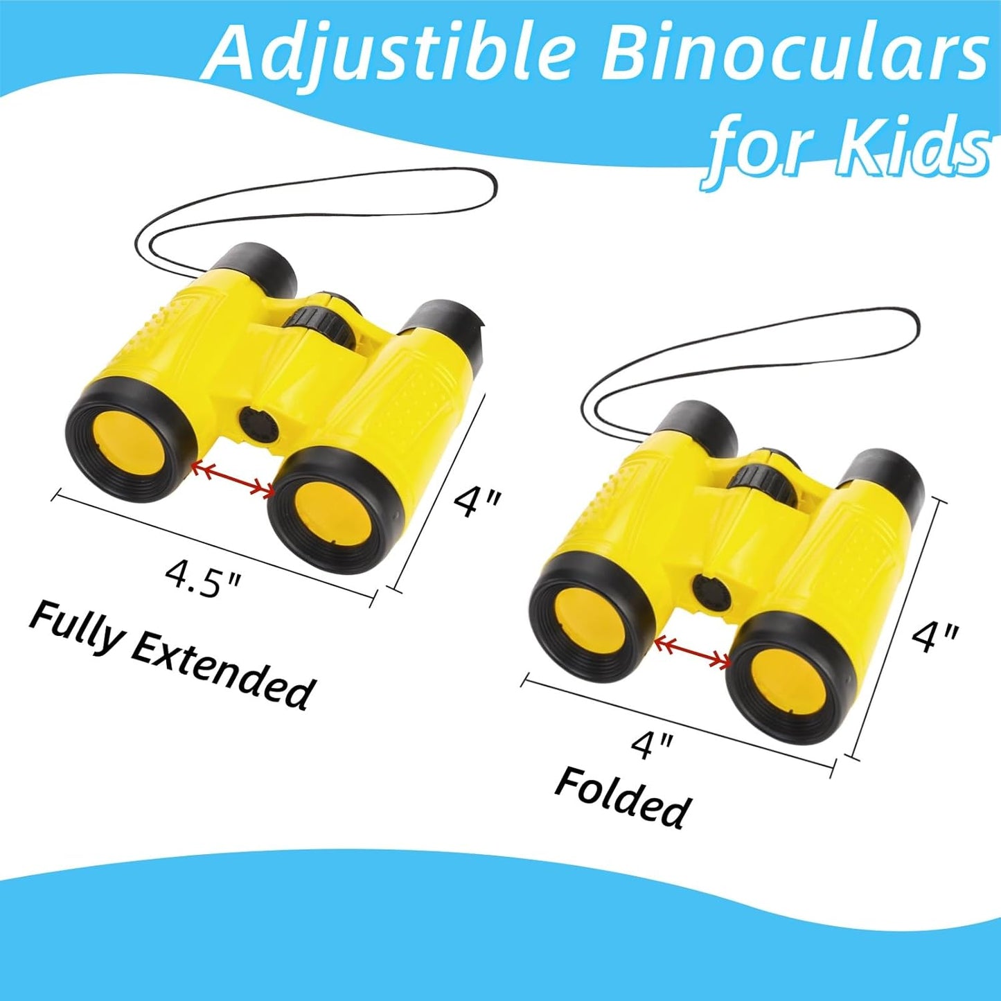 20 Pack Binoculars Toy for Kids, Kids with Compass and Neck String, Nature Exploration Toys, Party Favors Learning Gifts Sightseeing, Camping Adventure, Birdwatching