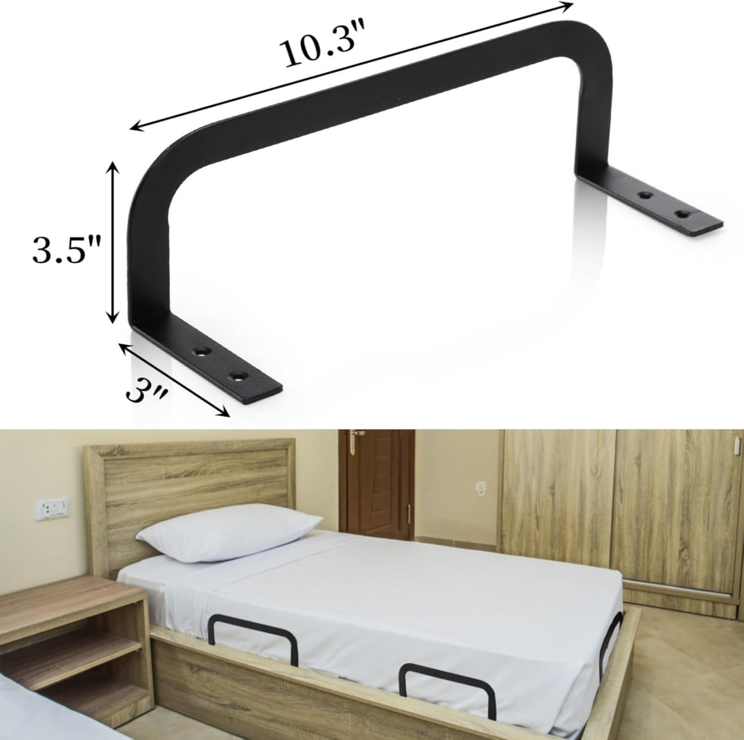 4 Pcs Mattress Retainer Bar, Metal Slide Stopper, Non Slip Holder in Place Gripper, Thicken Bed Frame Gaskets to Prevent Sliding, Stabilizer Baffle for Bedroom