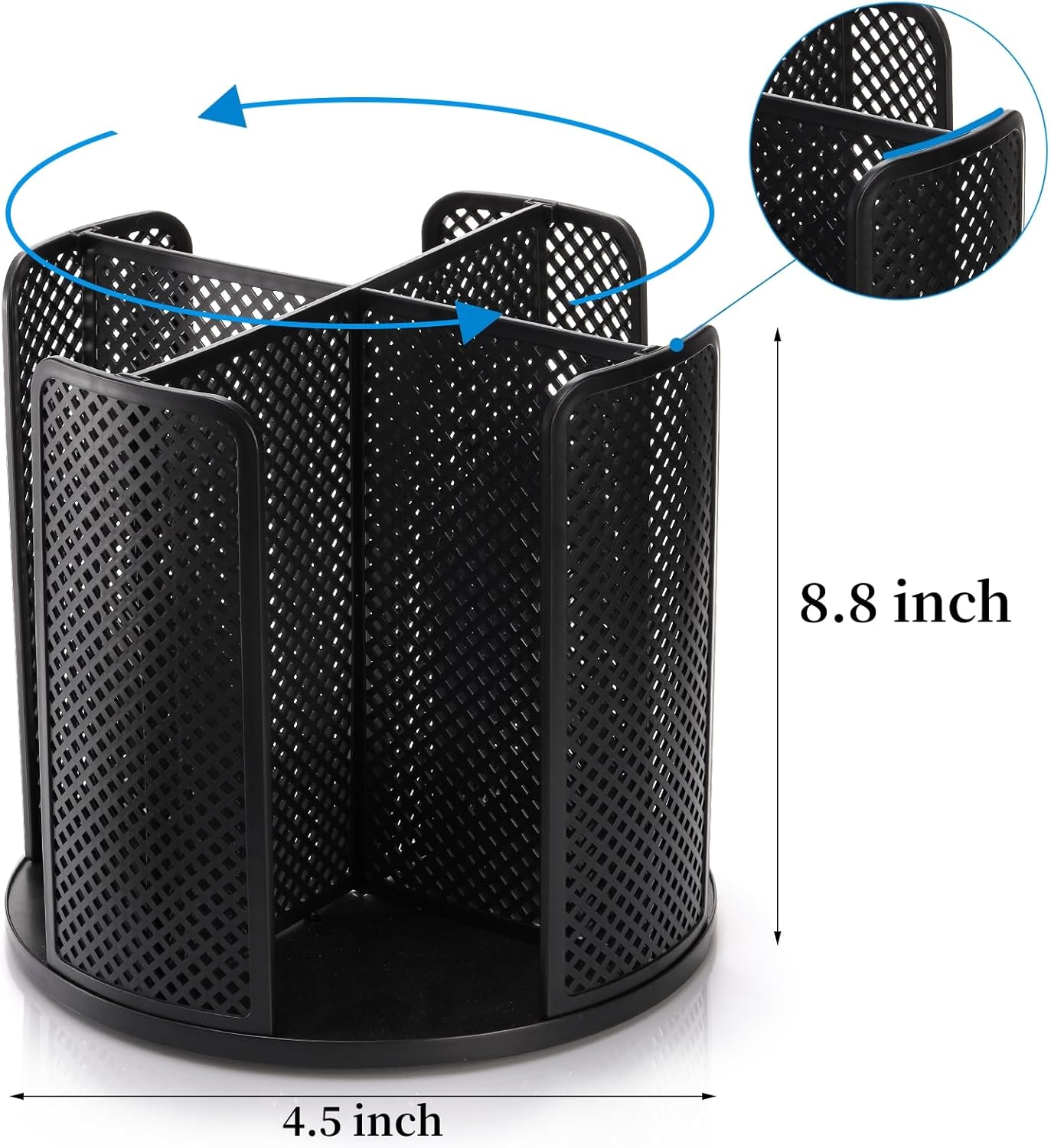 2 Pack Coffee Cup Dispenser, Rotatable 4 Compartment and Lid Holder, Plastic Paper Storage Organizer for Office Restaurant Breakroom Station Bar Buffet Kitchen Countertop