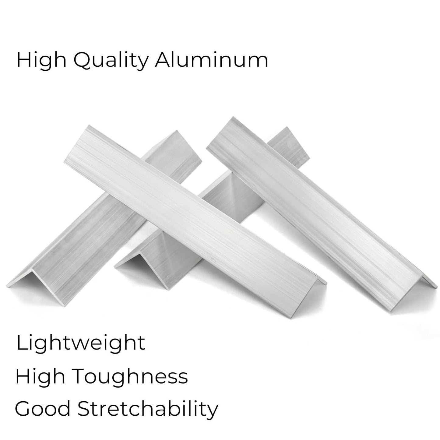4 Pack Aluminum Angle 6061, 2" x 2"x 1/8" Stock, Bars 12" Length, 90-Degree Angled Extrusion, T5 Temper Mill for Moulding Structural Construction