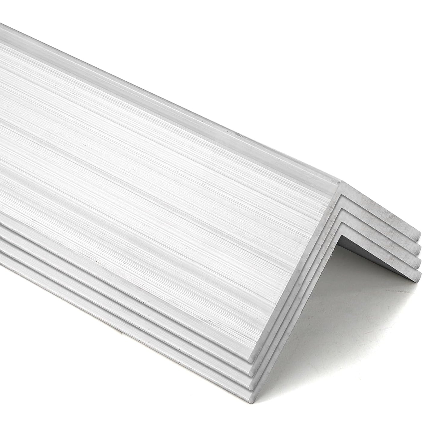 4 Pack Aluminum Angle 6061, 2" x 2"x 1/8" Stock, Bars 12" Length, 90-Degree Angled Extrusion, T5 Temper Mill for Moulding Structural Construction