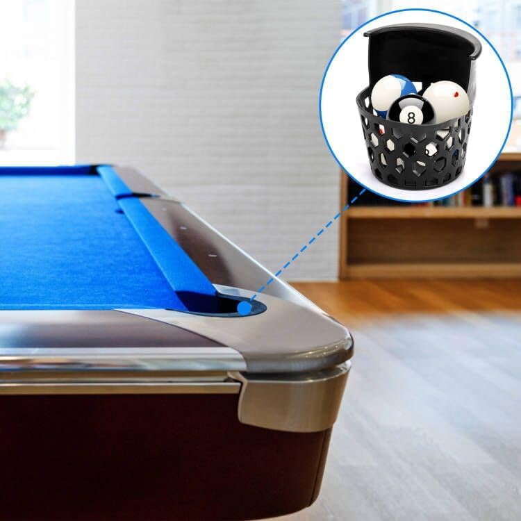 6 Pack Pool Table Pockets, Heavy Duty Billiard Set Including 4 Corner and 2 Side Pockets
