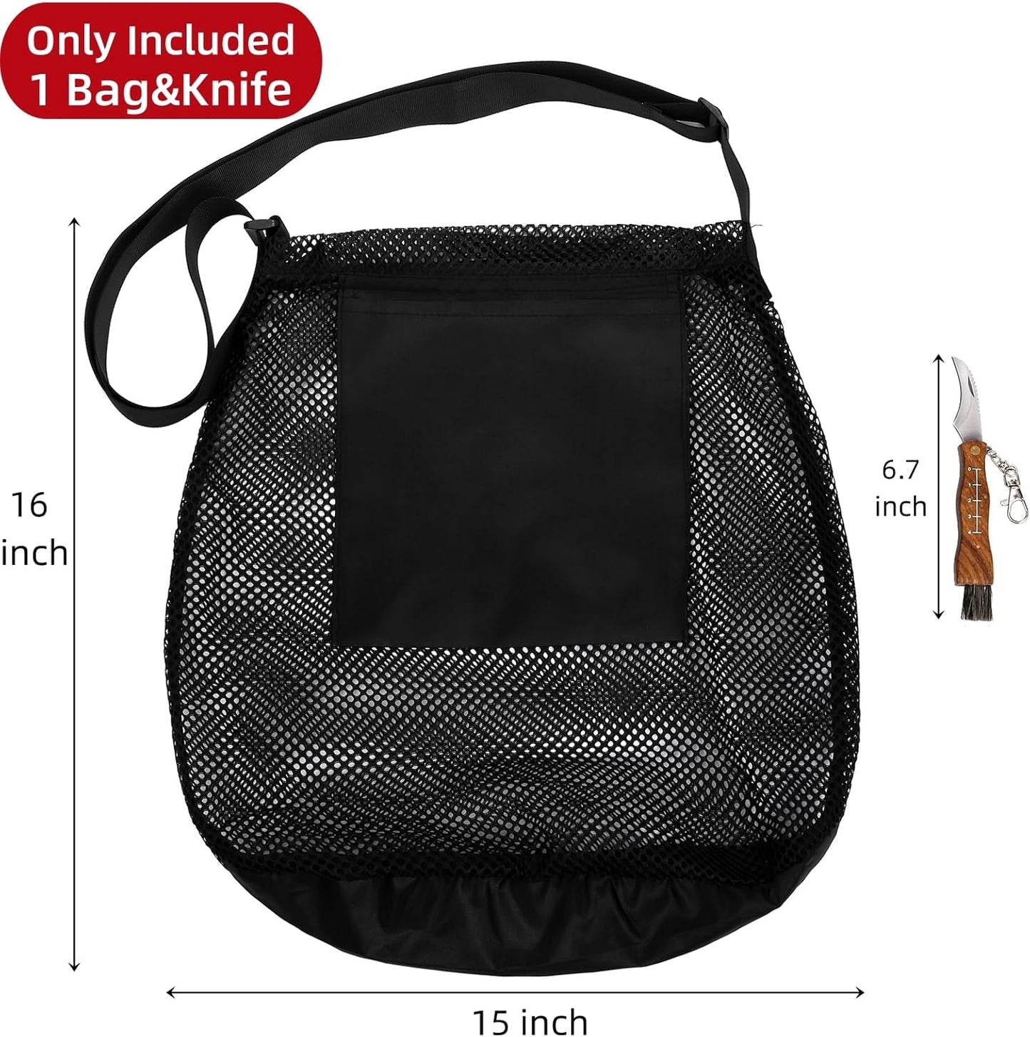 Foraging Bag, 2 Pcs Mushroom Kit with Bag and Foldable Knife, Morel Picking Basket, Practical Collecting Supplies Tools for Decor Lovers