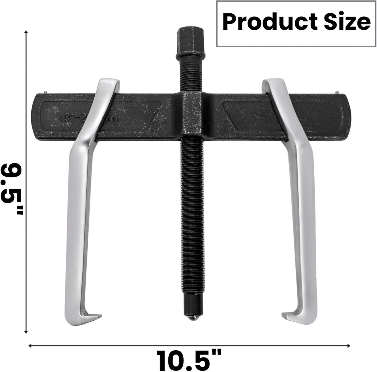 2-Jaw Gear Puller, 10 Inch Two Claws Puller Tool, Adjustable Steel Bearing Pulling Device, Heavy Duty Removal Pulleys, Separate Lifting Device for Flywheel Industrial Use, DIY Projects
