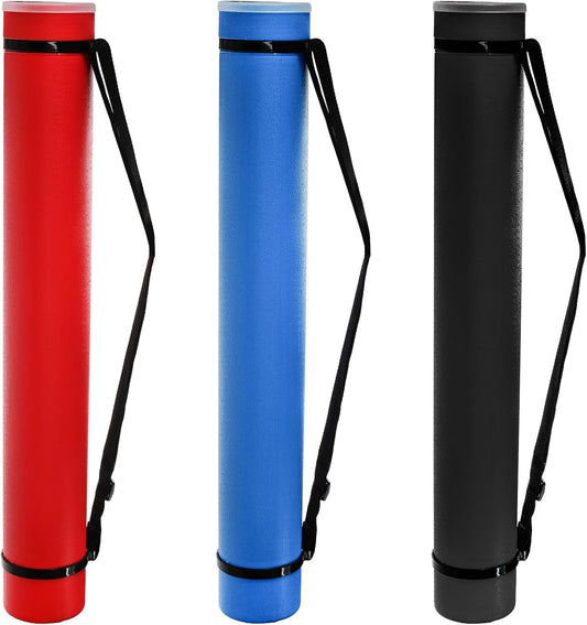 3 Packs Extendable Poster Tube, 25" to 42.5" Waterproof Blueprint Holder with Strap, Portable Telescoping Carrying Case Lid for Maps, Art and Drawings, Round Storage Container Document
