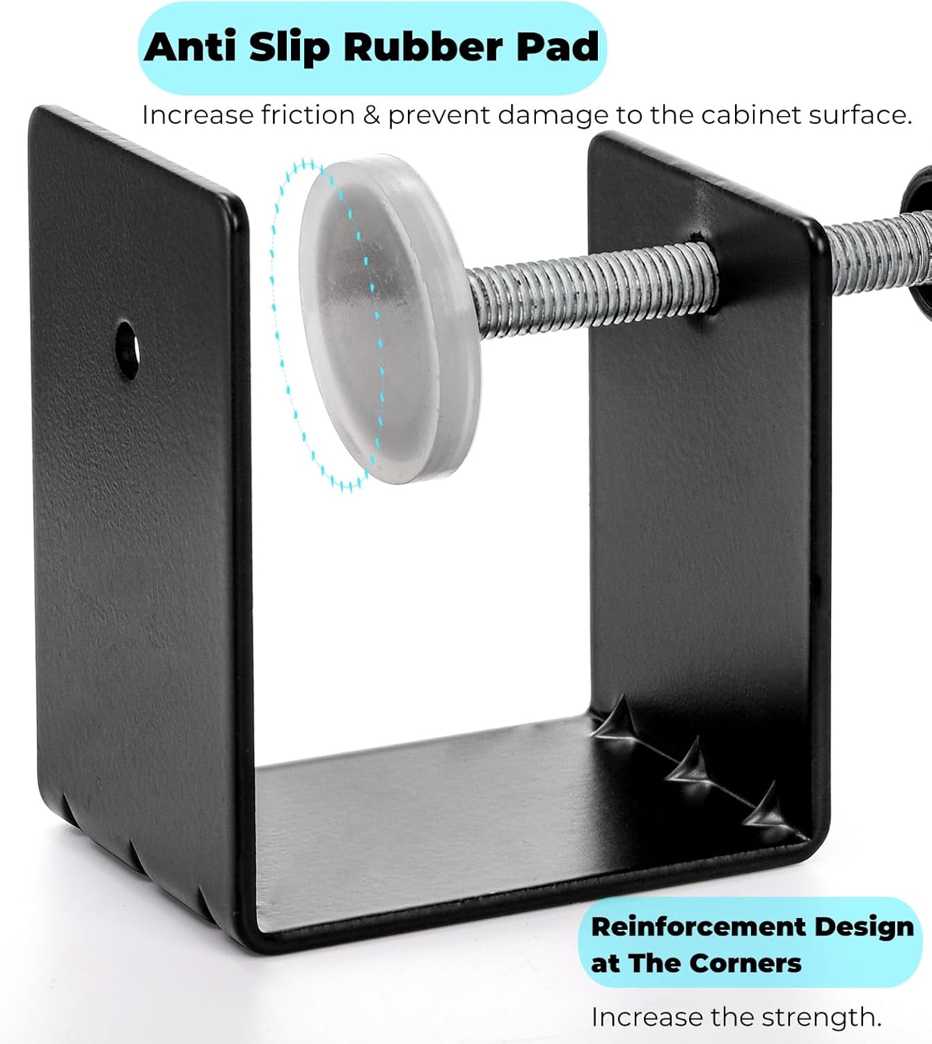 6 Pack C Clamps, 2 Inch Drawer Front Installation Clamp, Heavy Duty Cold Rolled Steel Desk Fixing Clip for Cabinet Mounting, Woodworking, Welding, and Building